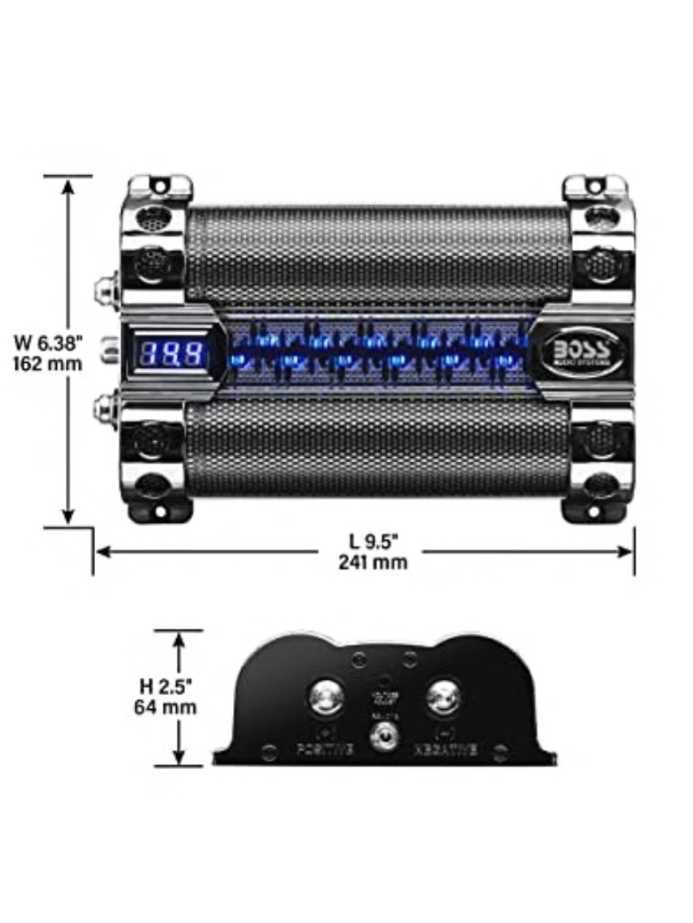 new Boss Audio ♫ CAP30 30 Farad Digital Capacitor ♫ Blue Illumination ♫ in Box - Picture 4 of 16